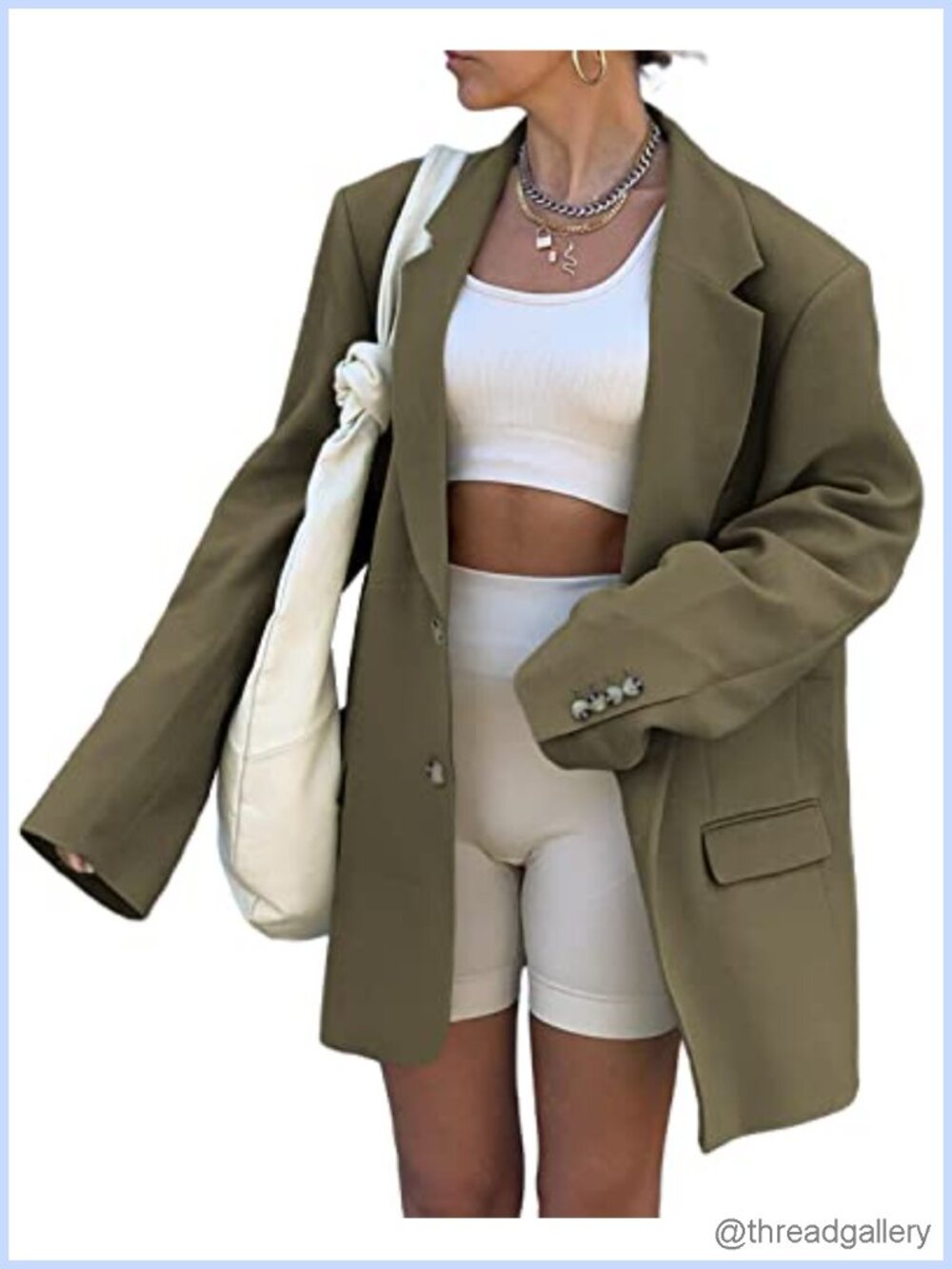 Women's Oversized Blazer Long Sleeve Lapel Open Front Casual Jacket